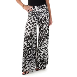 Timeless Comfort by Journee Printed Fold-over Palazzo Pants