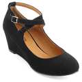 BONNIBEL DEBBY-1 Women's Criss Cross Ankle Strap Wedge Pumps