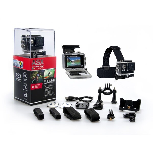 AudioSnax ActionPro Sports Camera - HD Waterproof/Shockproof Sports Camera -2 inch LCD Screen - 140 Degree Super Wide Angle Len