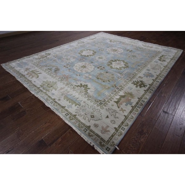 Handknotted Persian Collection Oriental Blue Oushak Wool Area Rug (8