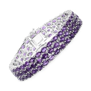 Malaika Sterling Silver 27 1/4ct Amethyst Bracelet