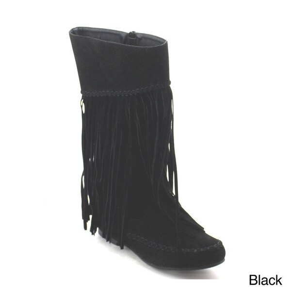 ... -03 Women's Fringe Moccasin Flat Heel Zipper Under Knee High Boots ... -03 Women's Fringe Moccasin Flat Heel Zipper Under Knee High Boots