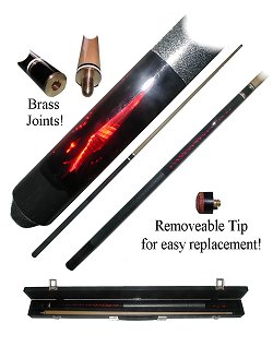 Ruby Red Designer Pool Stick