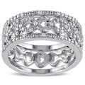 Miadora Sterling Silver 1/8ct TDW Diamond Ring  (G-H, I2-I3)