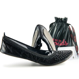 Fit In Clouds Black Studs Foldup Shoes