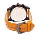 Fortune NYC Men's Black Case / Light Brown Leather Strap Analog Digital  Watch