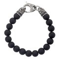 Crucible Stainless Steel Dragon with Matte Black Onyx Beaded Bracelet