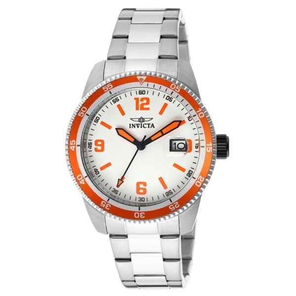 Invicta Men's Large Pro Diver Automatic White Dial Stainless Steel Date Watch