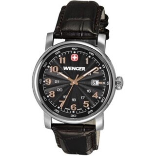 Wenger Men's Urban Classic Analog Swiss Quartz Date Black Watch