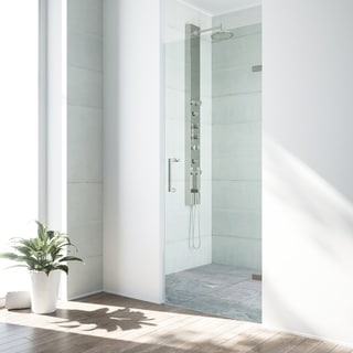 VIGO SoHo 26-in. Adjustable Frameless Shower Door with Clear Glass and Stainless Steel Hardware