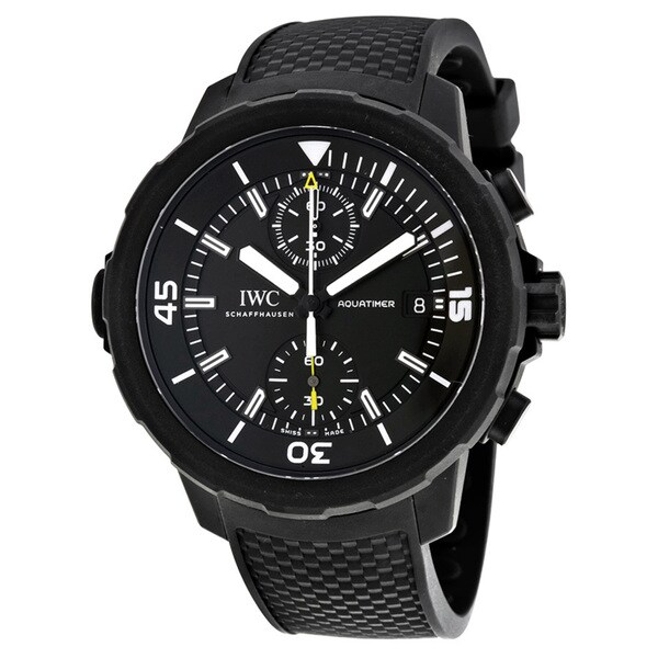 IWC Men's IW379502 'Aquatimer' Chronograph Automatic Black Rubber Watch