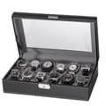 Black Watch Box 12-Slot Case PU Leather
