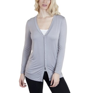 Agiato Apparel Modern Knit Button Front Long Cardigan