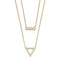 PalmBeach Classic CZ 14k Gold over Sterling Silver Cubic Zirconia Geometric Double-strand Necklace