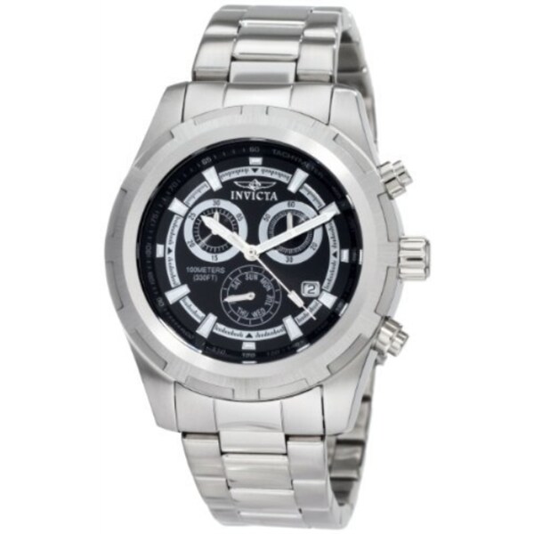 Invicta Men's Swiss Chronograph 45mm Black Dial Date Watch