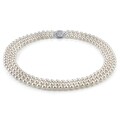 Radiance Pearl 14k Gold AAA Quality White Akoya Pearl Triple Strand Necklace (7-7.5mm)