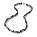 Radiance Pearl 14k Gold AAA Quality Black Akoya Pearl Necklace (6-6.5mm)