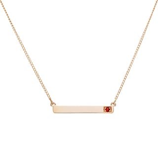 10k Yellow Gold Round Birthstone Bar Necklace