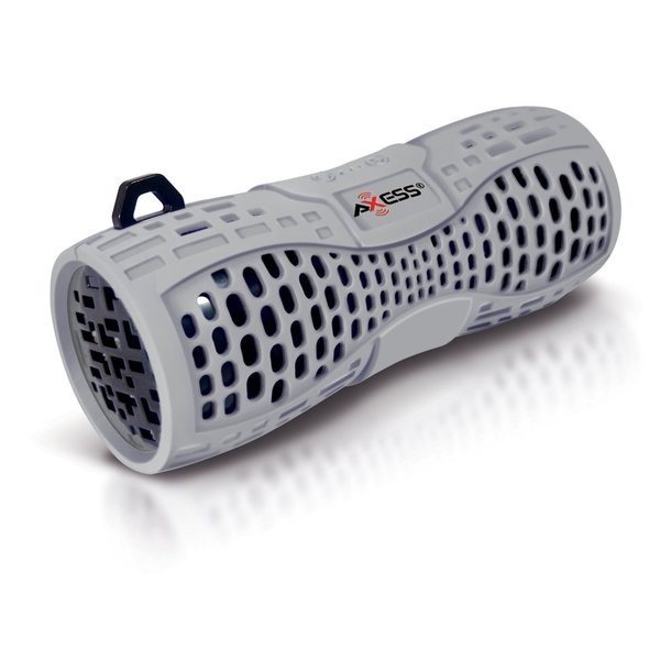 Axxess SPBW1035-GY-BK Grey Portable Waterproof Bluetooth Speaker System