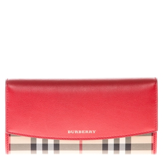 Burberry Horseferry Check and Leather Black Trim Continental Wallet