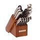 Sabatier 15-piece Forged & Triple Rivited Acacia Block Cutlery Set