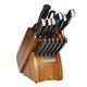 Sabatier 15-piece Forged Triple Rivited Concave with Acacia Block