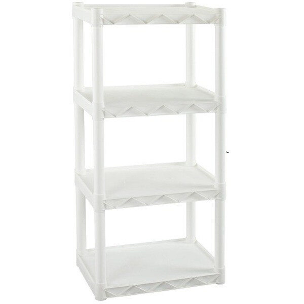 Plano Molding 4 Shelf Shelving Unit 22-inchx14.25-inch White