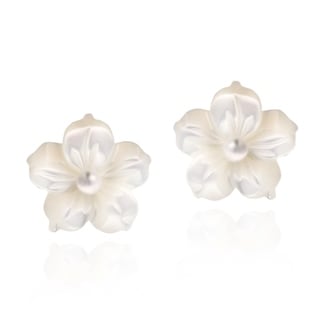 Mother of Pearl Plumeria .925 Silver Earrings (Thailand)