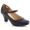 Chase And Chloe Mina-6 Women's Retro Mary Jane Style Mid Heel Dress Pumps