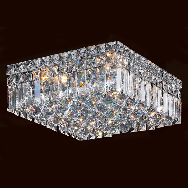 Contemporary 4 light Polished Chrome Finish with Faceted Crystal Ball