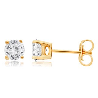 14k Gold 1/4 to 1 1/2ct TDW Round Certified Diamond Solitaire Stud Earrings (H-I, I1-I2)