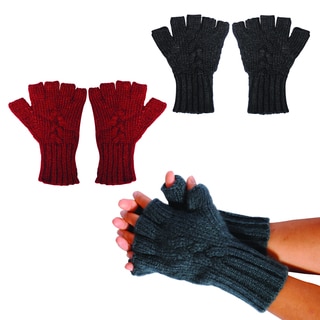 Bohemian Braided Stitch Fingerless Gloves