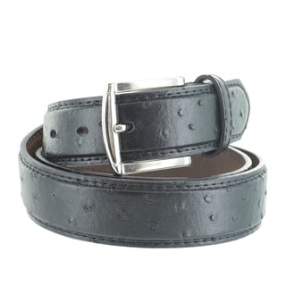 Faddism Men's Ostrich Embossed Genuine Leather Belt