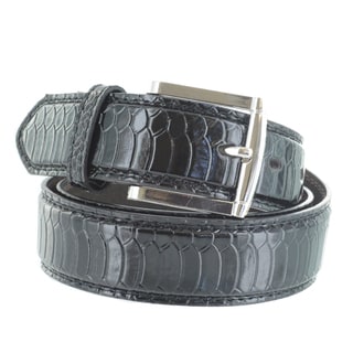 Faddism Men's Scale Embossed Genuine Leather Belt