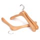 J.S. Hanger Natural and Pearl Nickel Polished Hook Deluxe Beech Wooden Wide Shoulder Men's Coat Hangers (Pack of 3)