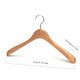 J.S. Hanger Natural and Pearl Nickel Polished Hook Deluxe Beech Wooden Wide Shoulder Men's Coat Hangers (Pack of 3)
