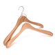 J.S. Hanger Natural and Pearl Nickel Polished Hook Deluxe Beech Wooden Wide Shoulder Men's Coat Hangers (Pack of 3)