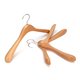 J.S. Hanger Natural and Pearl Nickel Polished Hook Deluxe Beech Wooden Wide Shoulder Men's Coat Hangers (Pack of 3)