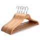 J.S. Hanger Solid Wooden Suit Hangers with Chrome Hooks (Pack of 5)