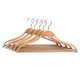 J.S. Hanger Solid Wooden Suit Hangers with Chrome Hooks (Pack of 5)