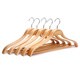 J.S. Hanger Solid Wooden Suit Hangers with Chrome Hooks (Pack of 5)