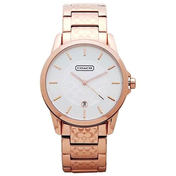 Coach Men's 14601259 Oversized Round Rose Gold-tone Stainless Steel Bracelet Watch