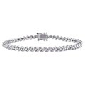 Miadora Sterling Silver 1/2ct TDW Diamond Tennis Bracelet