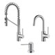 Kraus Mateo Commercial Style Kitchen Faucet w Bar/Prep Faucet