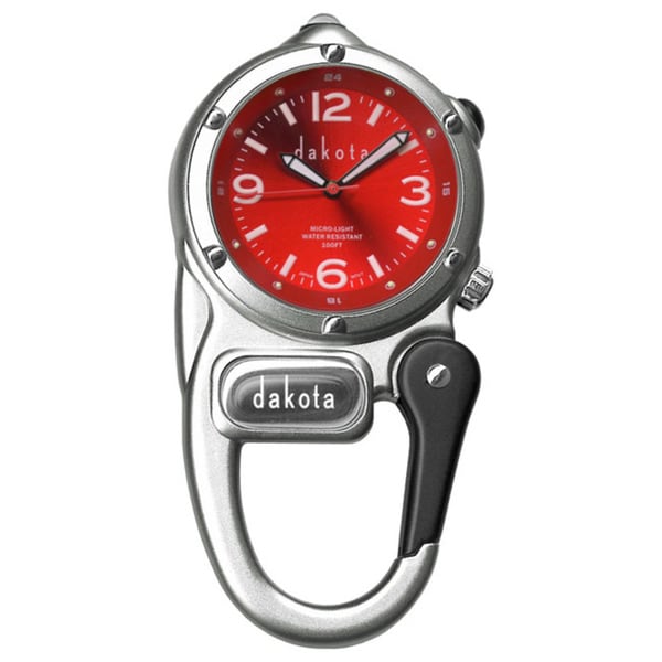Dakota Unisex Red Dial Mini Clip Microlight Clock