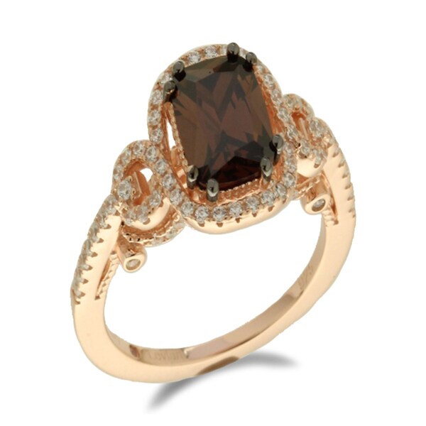 Chocolate cz wedding rings