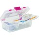 Creative Options Tool Box Organizer13inX7.5inX5in Clear W/Magenta