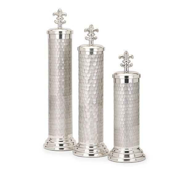 Neve Silver Glass Canisters (Set of 3)