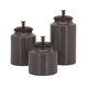 Beth Kushnick Grey Lidded Canisters (Set of 3)