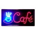 Constructor Cafe 10x19 Animated LED Neon Light Open Sign with 3-way Animation Switchand Chain